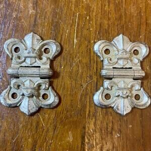 Antique Ice Box Hinges Victorian Ornate Filigree Door Cabinet Hardware Homecraft